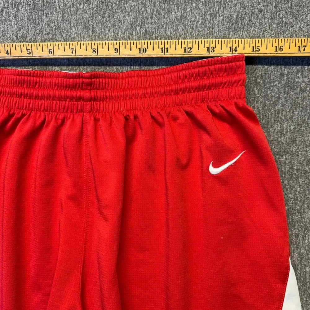 Nike Mens Dri-FIT Basketball Shorts Red White Mesh Athletic 392924-658 Size M